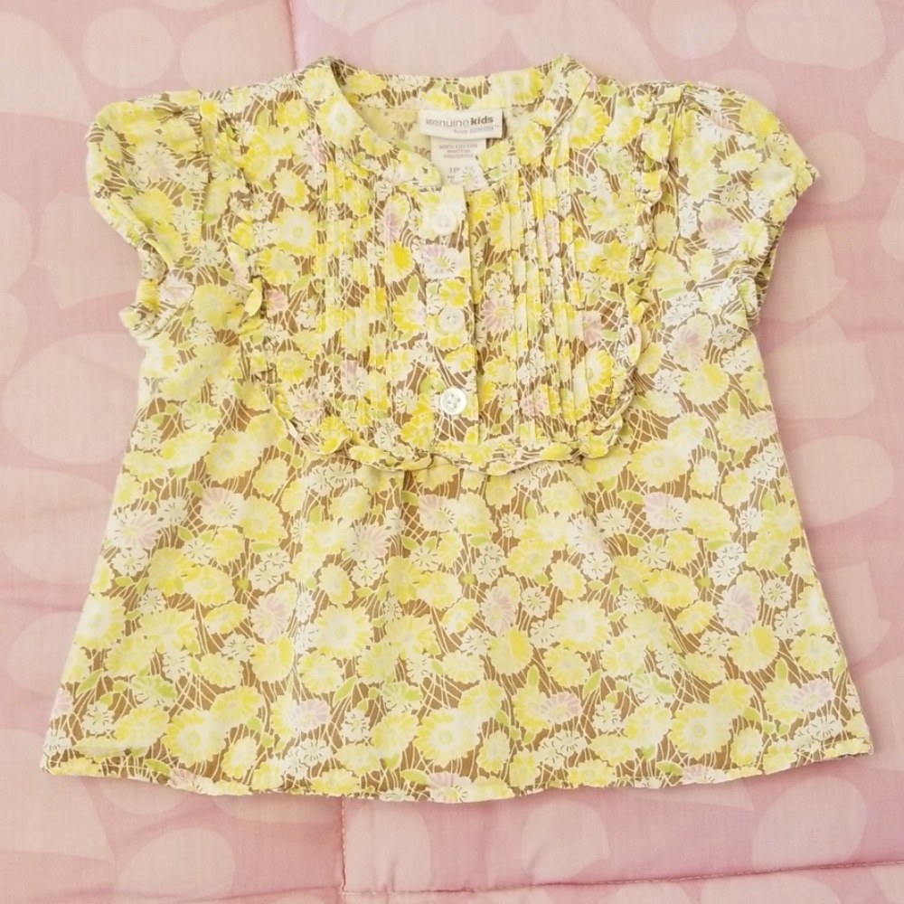 OshKosh Baby Girl Flower Pattern Short Sleeve Top